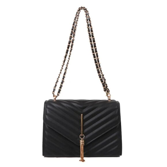 Glamor Theory Handbags - Richly Chic Handbag Crossbody Purse, Black